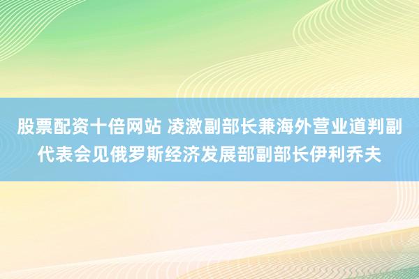 股票配资十倍网站 凌激副部长兼海外营业道判副代表会见俄罗斯经济发展部副部长伊利乔夫