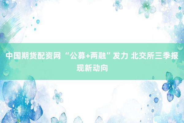 中国期货配资网 “公募+两融”发力 北交所三季报现新动向